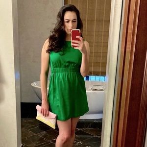 Milly- Emerald Green silk tank dress